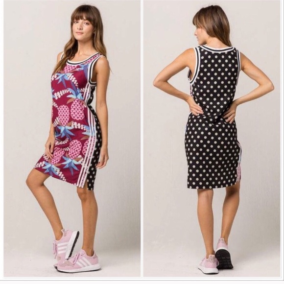adidas Dresses & Skirts - NWOT Adidas Three Stripes Pineapple Jersey Dress